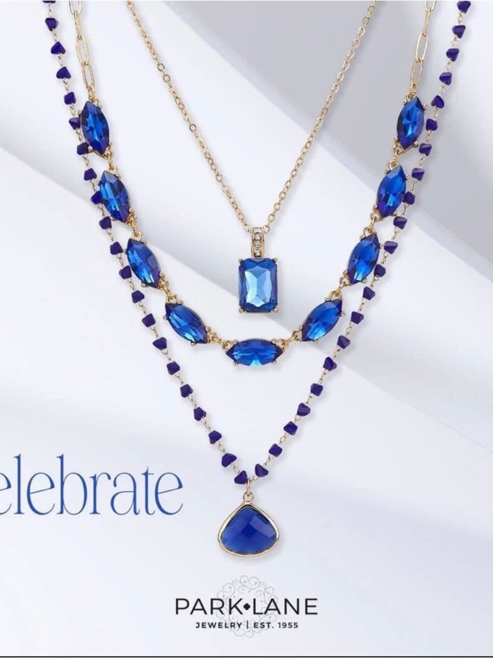 Park Lane Sapphire Blue Multi-Layer - CELEBRATE - Necklace - Picture 2 of 4